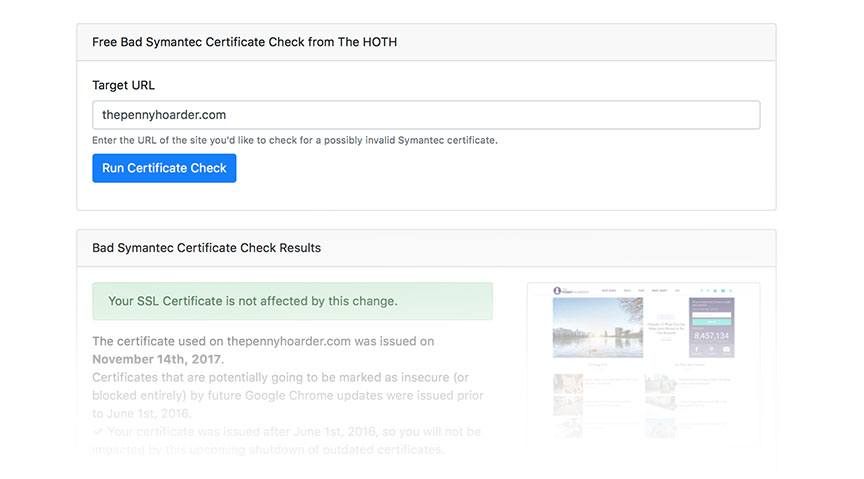 Symantec checker