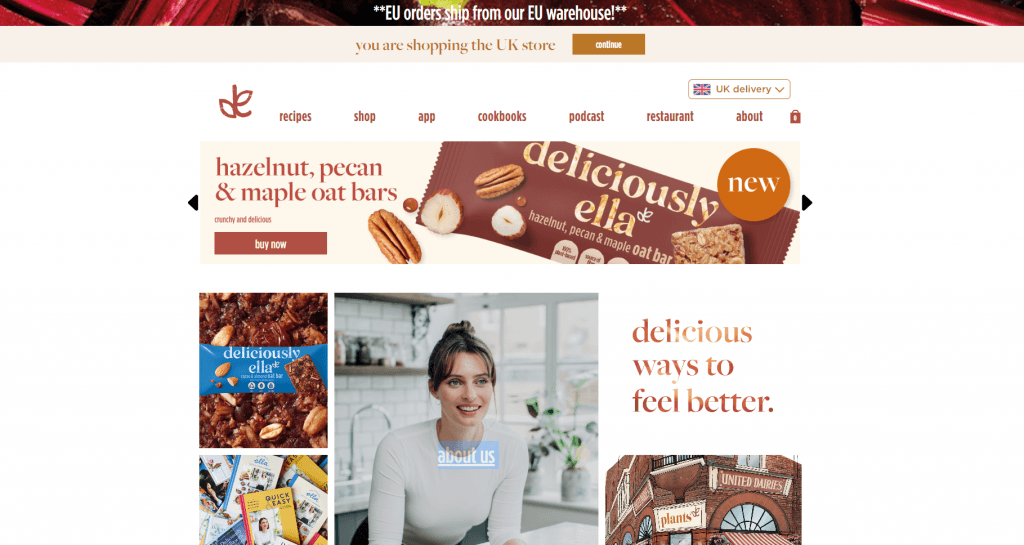 Image of Deliciously Ella website