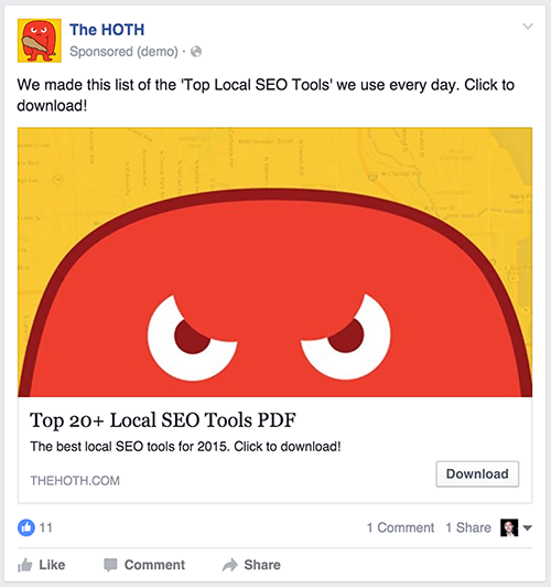 HOTH Facebook Ad Example