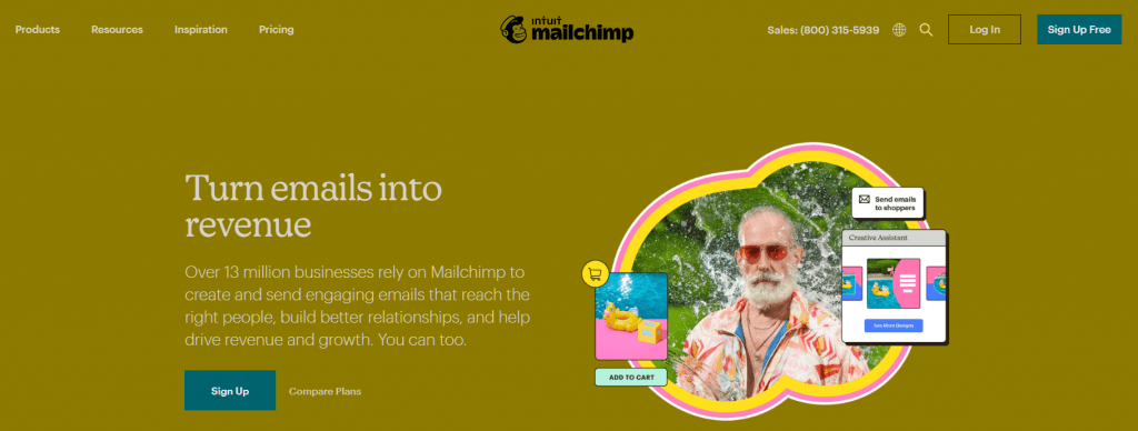 Image of Mailchimp website