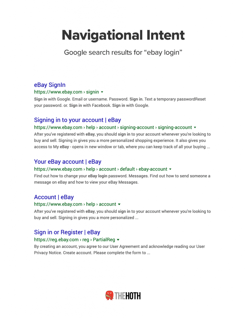 navigational search intent