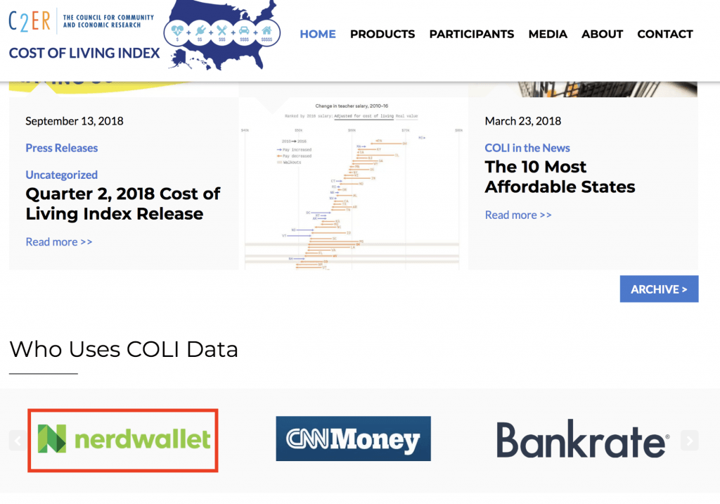 partnership of nerdwallet and COLI