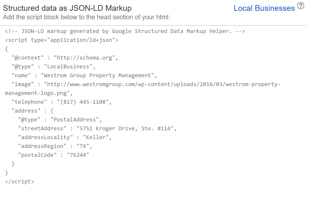 Schema Code Markup