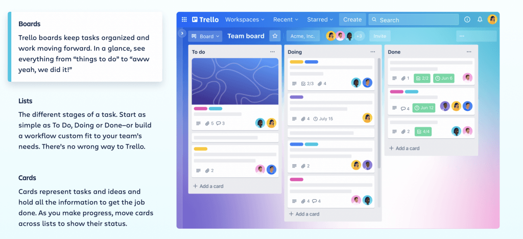 Image of Trello website